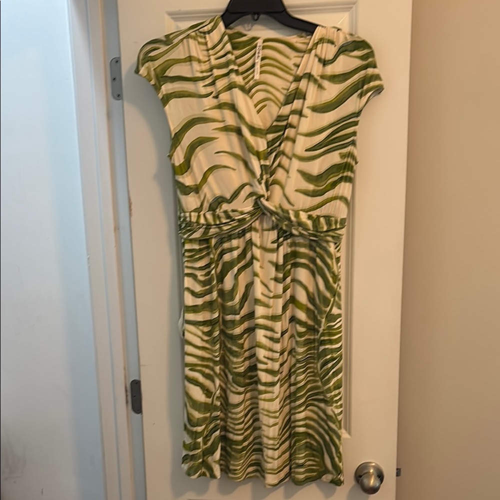 Soma Green and Cream Swirl Midi Dress